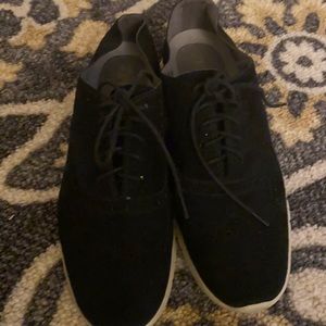 Cole Haan Nike Zero Grand Lace-Up, Black Suede Shoes.